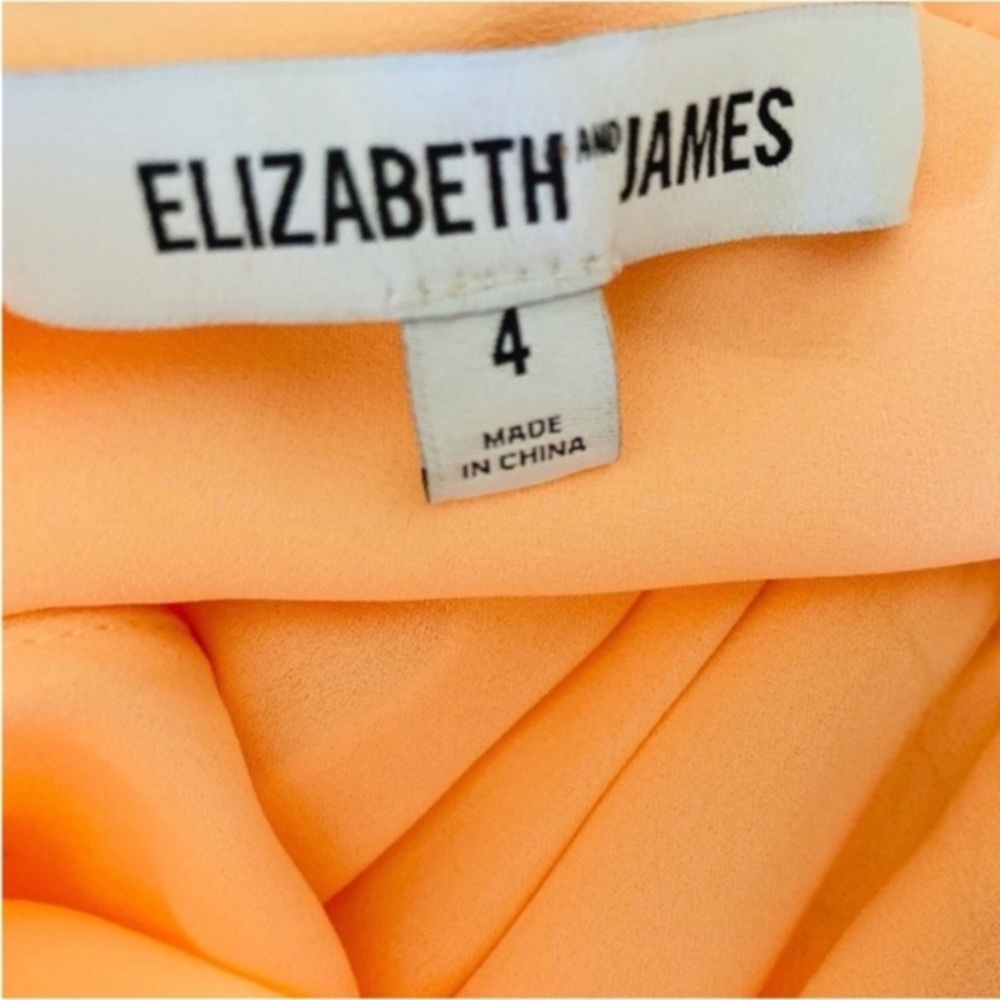 Elizabeth and James Orange V Neckline Strappy Babydoll Dress SZ 4 - Picture 4 of 5